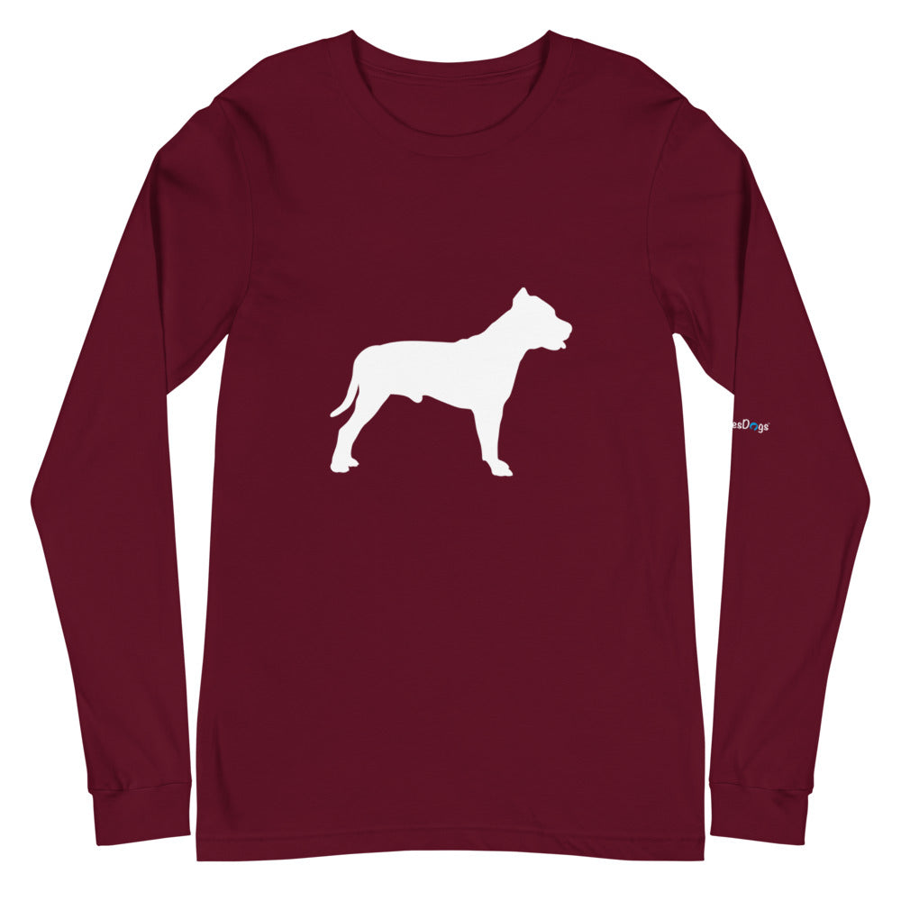 Pit Bull Silhouette Long Sleeve Tee - Unisex Soft Cotton Shirt
