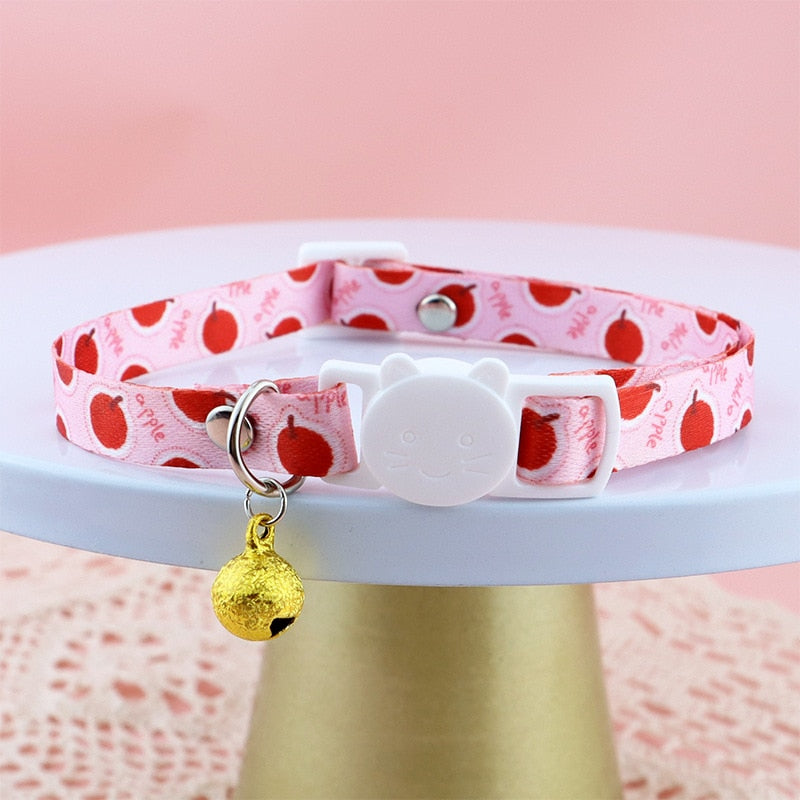 Cute Flower Pet Collar with Bell and Diamond Design - Adjustable Dog and Cat Neck Strap - Safety Buckle Necklace