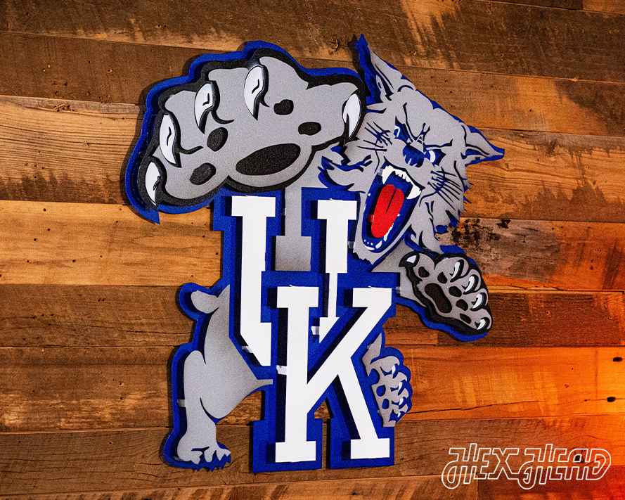 Kentucky Wildcat over UK 1989-94, 3D Vintage Metal Wall Art