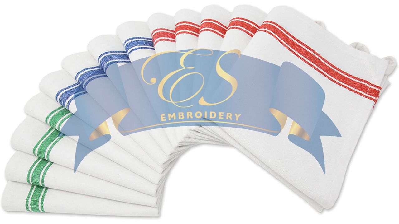 Eat, Drink & Be Scary Kitchen Towel - 100% Cotton Striped & Waffle Weave