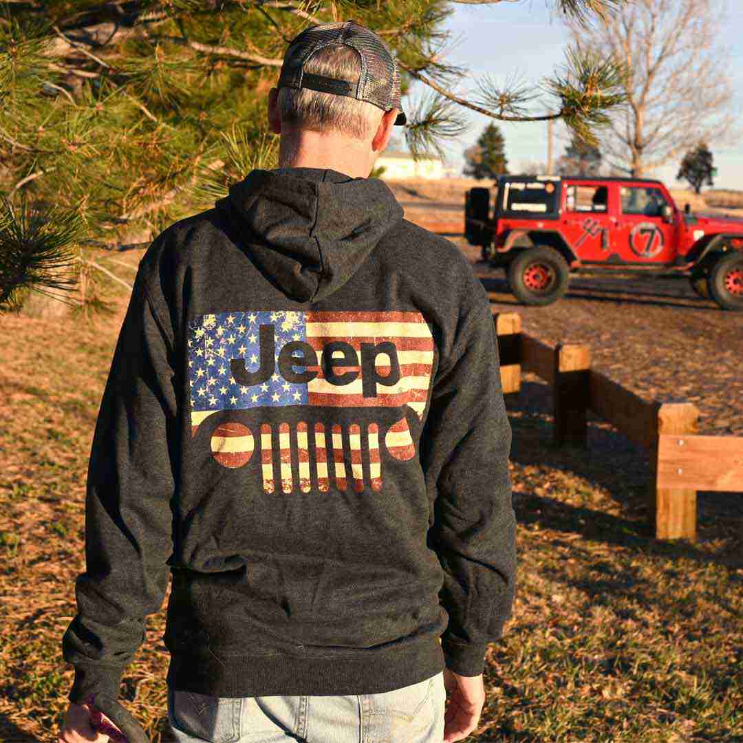 Jeep Vintage USA Hoodie - Patriotic Comfort Wear