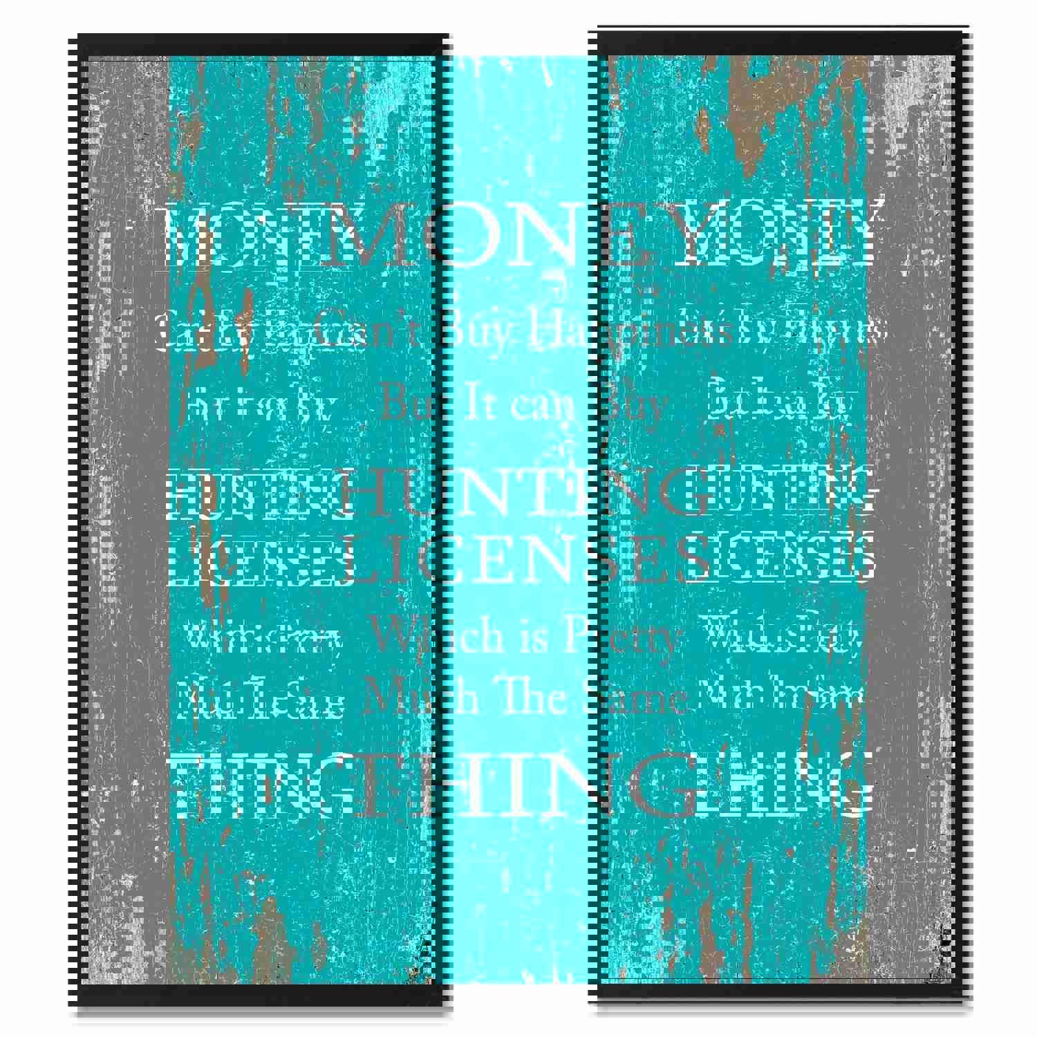 Money Can't Buy Happiness Saying Canvas Print with Black Picture Frame - Home Decor Wall Art Gift
