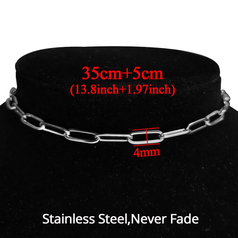 2021 Stainless Steel Punk Choker Chain Necklace for Women