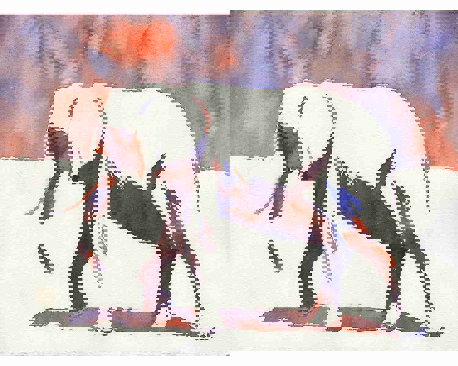 Elephant Fine Art Watercolor Painting - Original Home Decor & Kids Art Print