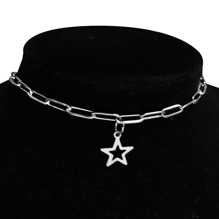 2021 Stainless Steel Punk Choker Chain Necklace for Women