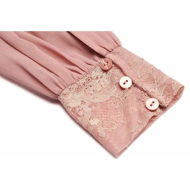 Fashion Autumn Chiffon Dress with Bow Decoration