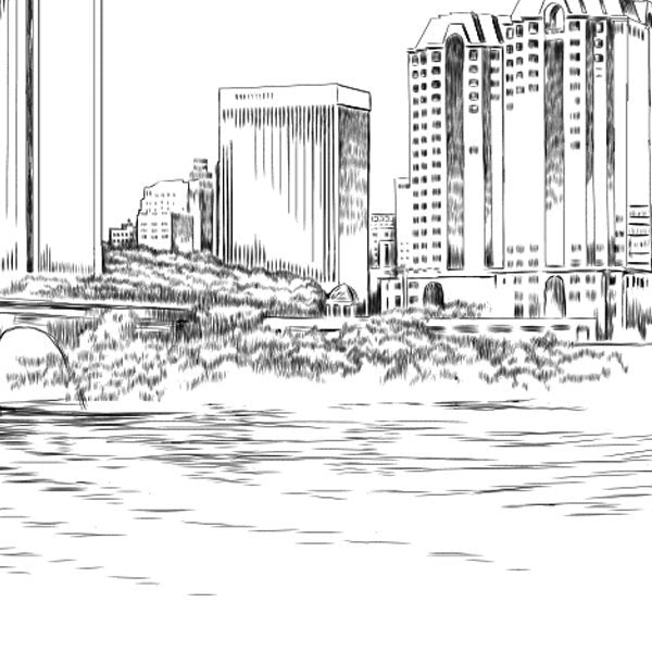 Richmond Wedding Skyline Guestbook - Alternative Wedding Guest Book