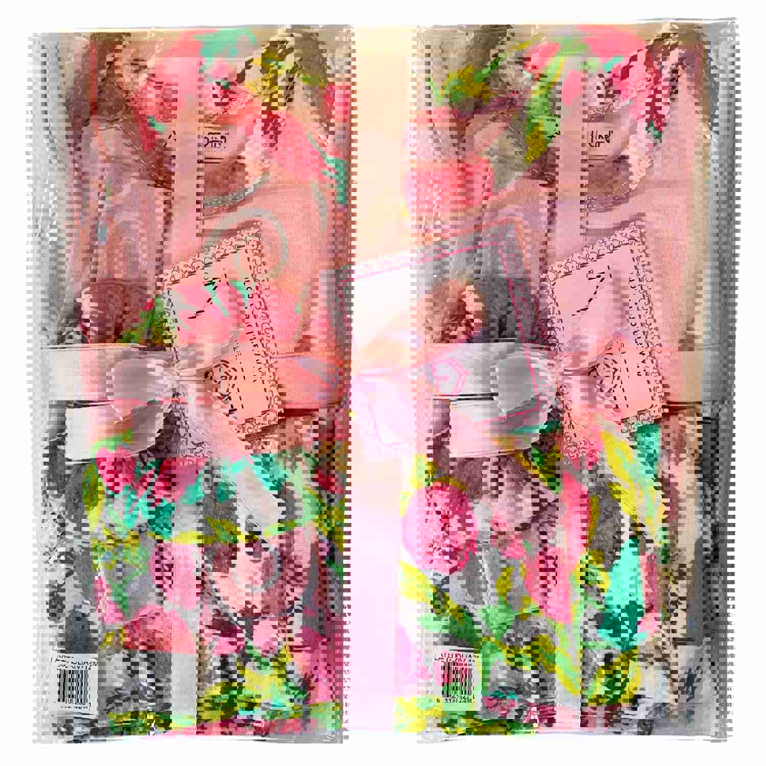 AnnLoren Baby Girls Pink Floral Onesie Pants Headband 3pc Gift Set