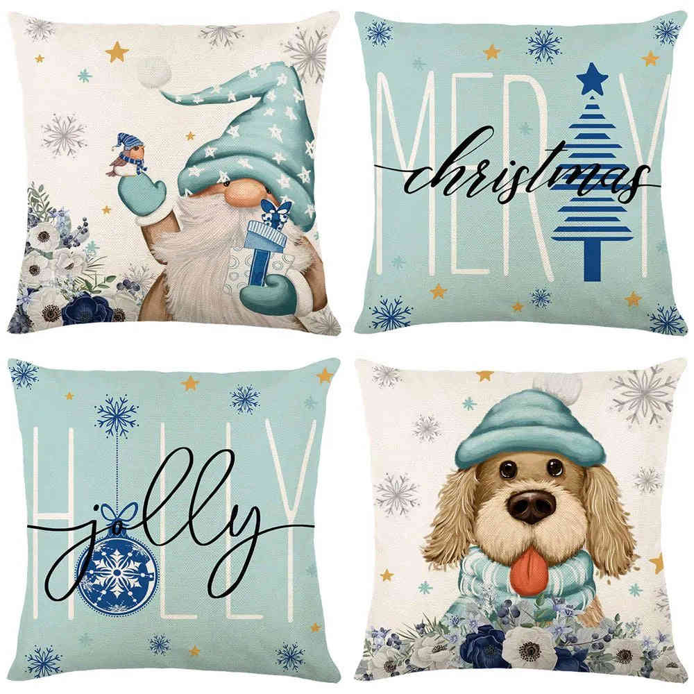 45cm Merry Christmas Cushion Cover Pillowcase 2023 Holiday Home Decor