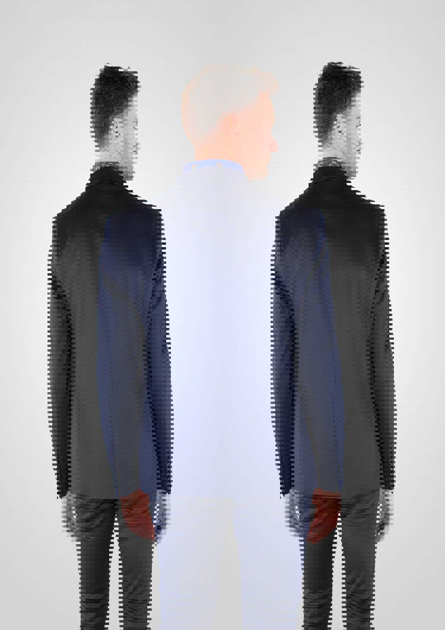 Cielo Double Breasted Blazer Jacket In Navy - One Piece