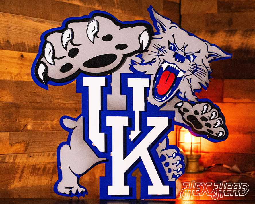 Kentucky Wildcat over UK 1989-94, 3D Vintage Metal Wall Art