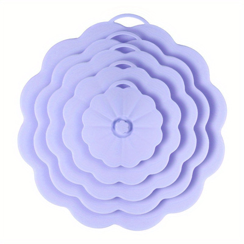 5pcs Reusable Silicone Food Storage Lids for Bowls, Dishwasher & Refrigerator Safe