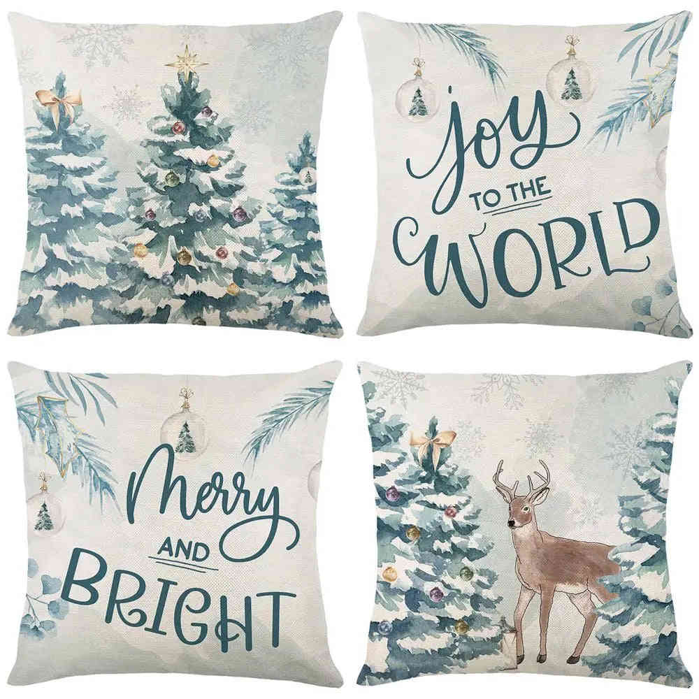 45cm Merry Christmas Cushion Cover Pillowcase 2023 Holiday Home Decor