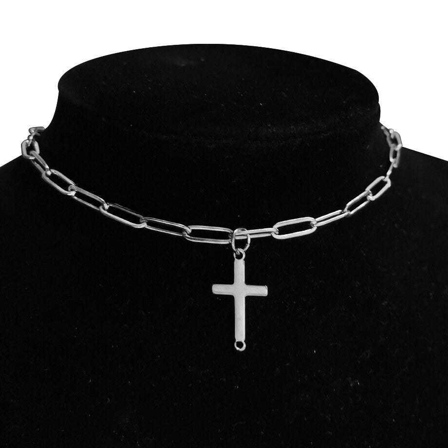 2021 Stainless Steel Punk Choker Chain Necklace for Women