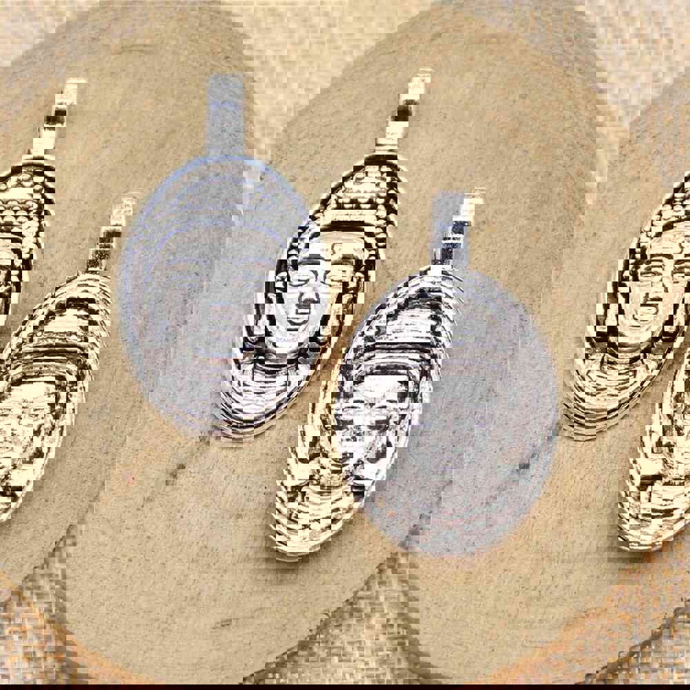 10pcs Antique Silver Plated Buddha Charms Pendants for Jewelry Making