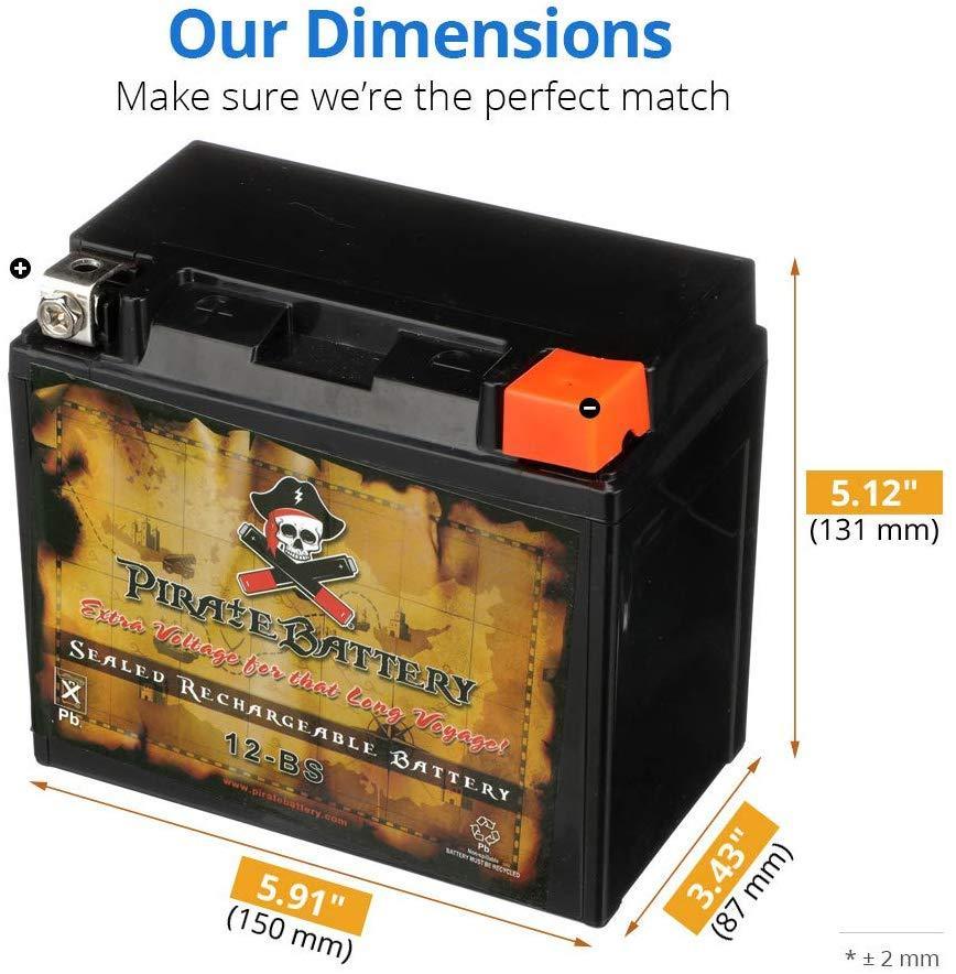 CB CHROMEBATTERY PWS-YTX12-BS High Performance Power Sports Rechargeable AGM Motorcycle Battery