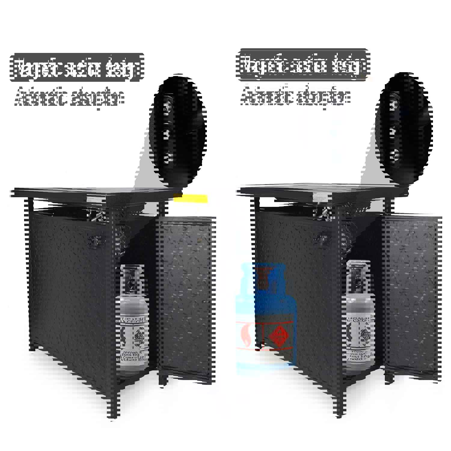 Phi Villa 9-Seater Outdoor Rattan & Wood Sectional Sofa Conversation Set With Fire Pit Table