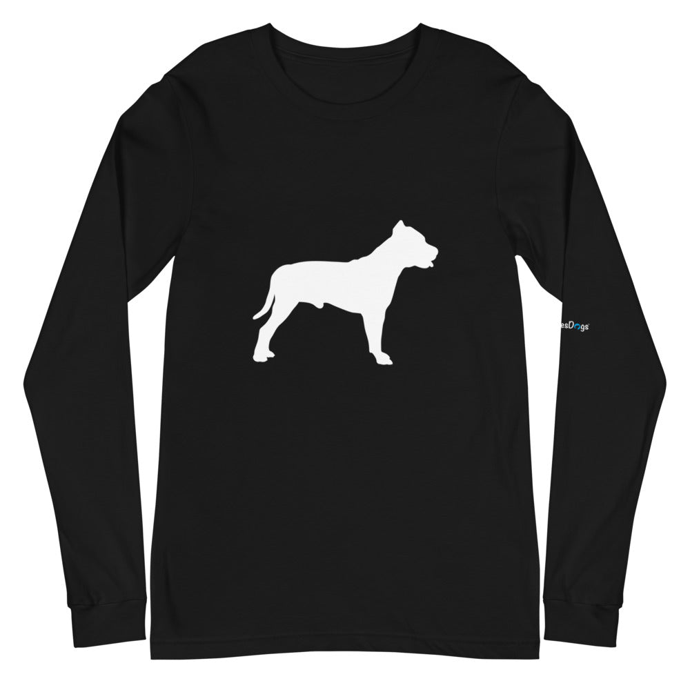 Pit Bull Silhouette Long Sleeve Tee - Unisex Soft Cotton Shirt