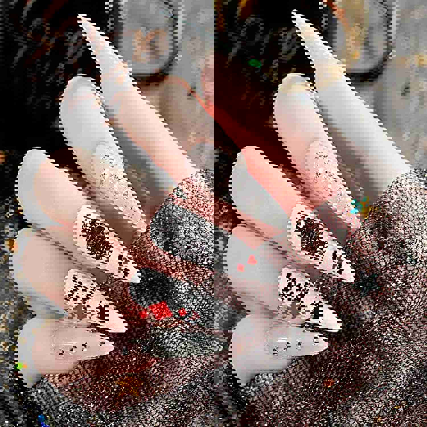 Poker Fashion Nail Art Stickers - 3D Playing Cards Design DIY Nail Decals (6 Sheets)