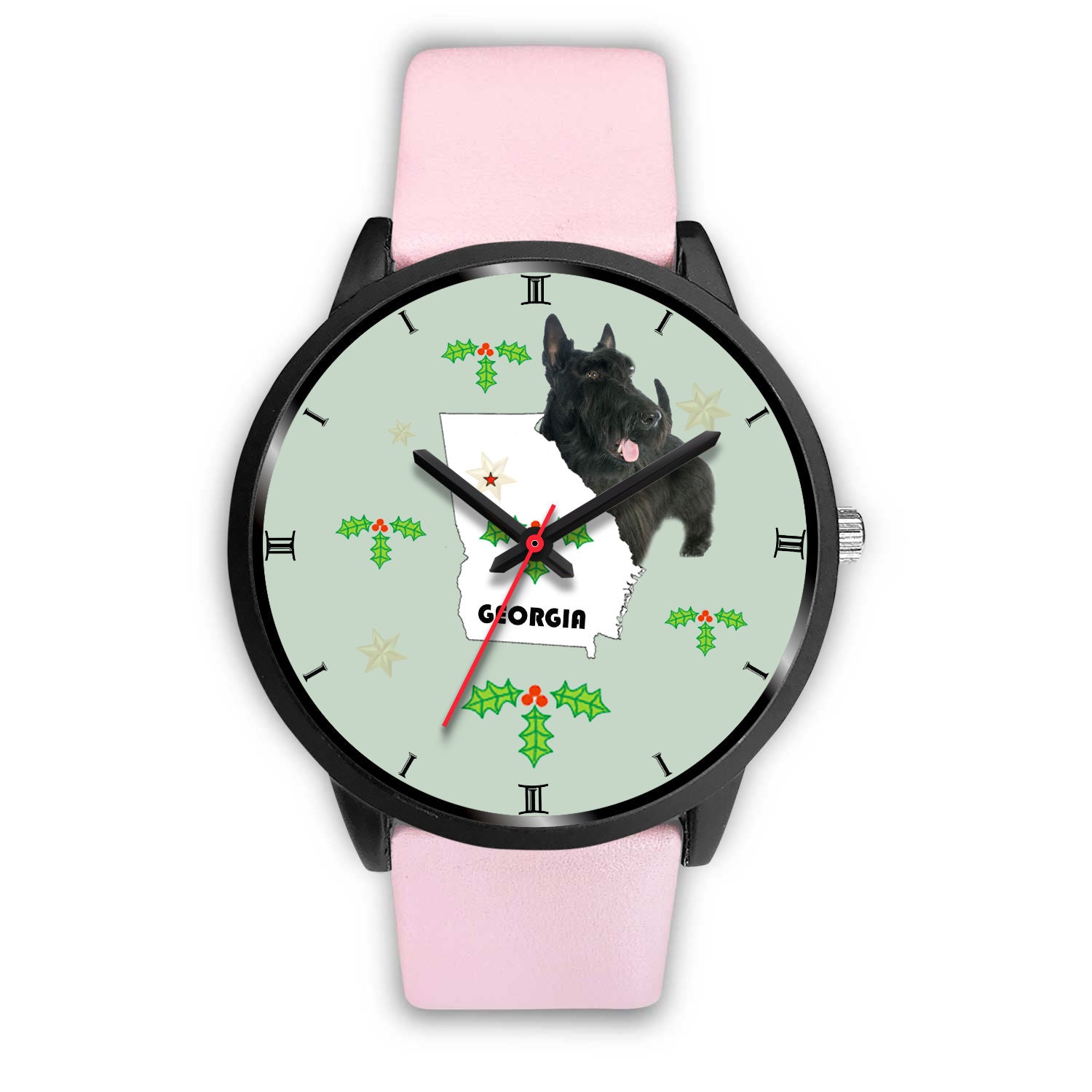 Scottish Terrier Georgia Christmas Special Wrist Watch