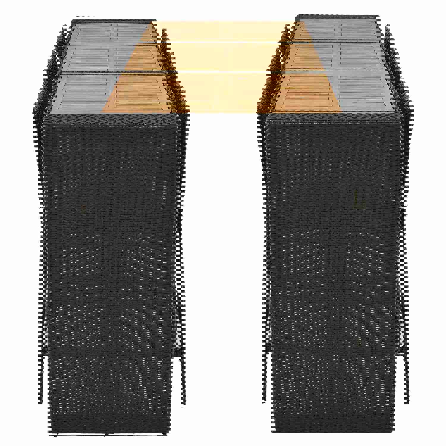 TOPMAX Outdoor Patio 7-Piece Rattan Dining Table Set with Wood Tabletop and 6 Chairs