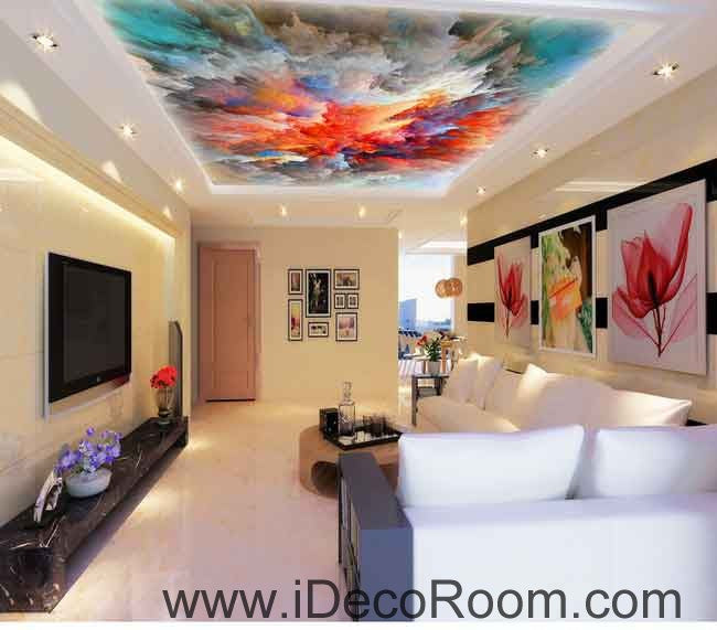 Abstract Clouds Color Pattern Wallpaper Wall Decals for Home Decor