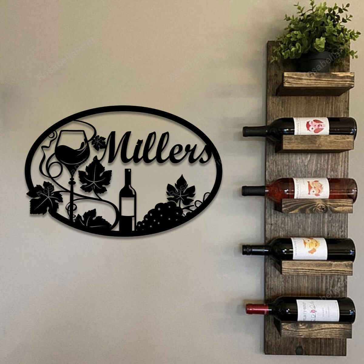 Personalized Grape Cellar Wine Metal Bar Signs - Vintage Beer Metal Stakes for Yard Decor