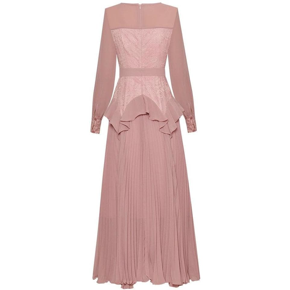 Fashion Autumn Chiffon Dress with Bow Decoration