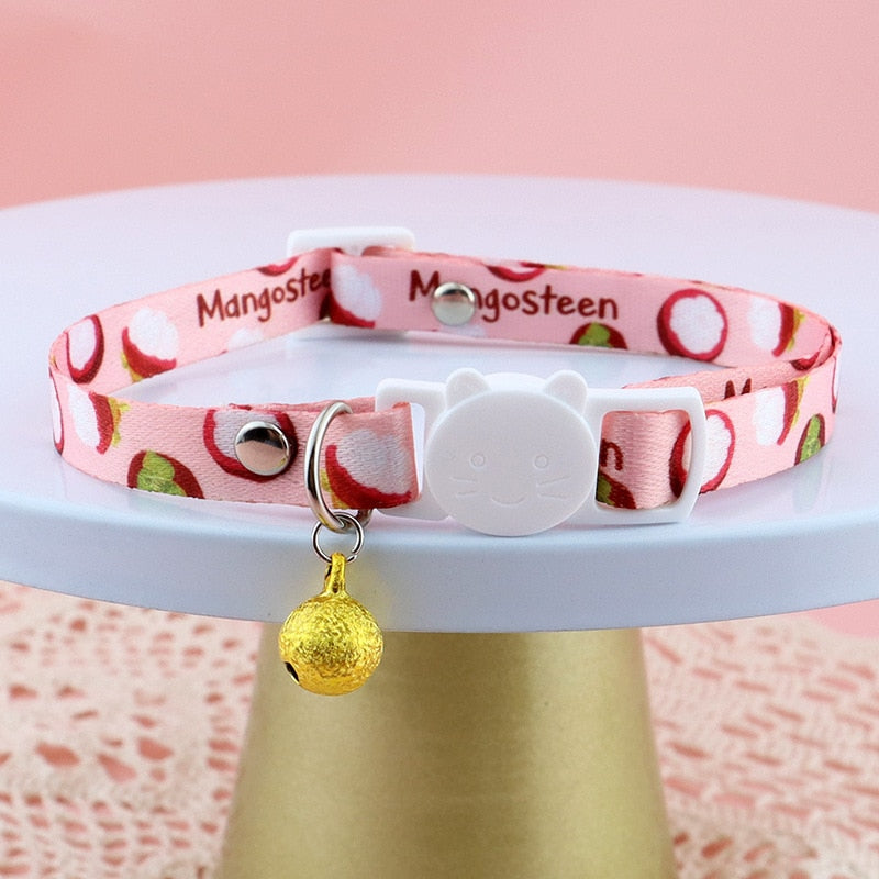 Cute Flower Pet Collar with Bell and Diamond Design - Adjustable Dog and Cat Neck Strap - Safety Buckle Necklace