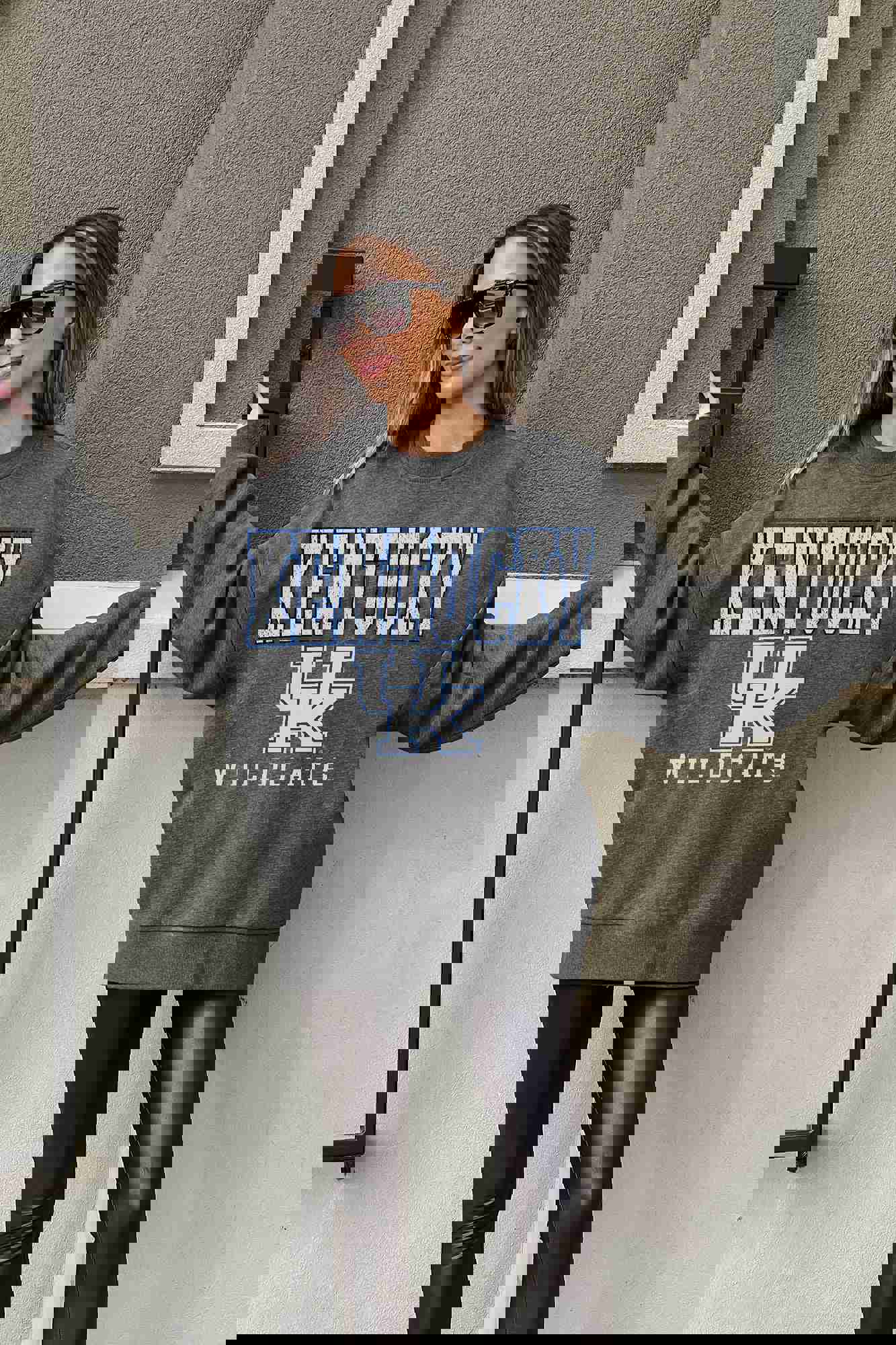 KENTUCKY WILDCATS EASY STREET PREMIUM FLEECE DROP SHOULDER CREWNECK PULLOVER