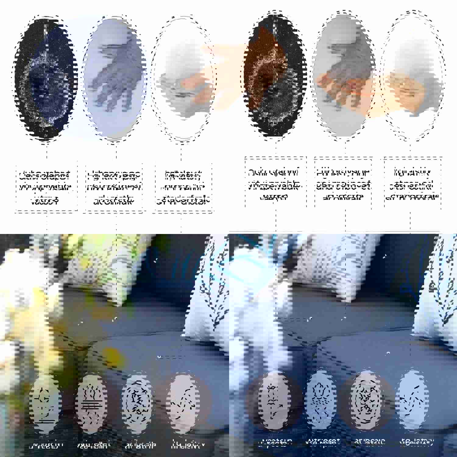 Phi Villa 9-Seater Outdoor Rattan & Wood Sectional Sofa Conversation Set With Fire Pit Table