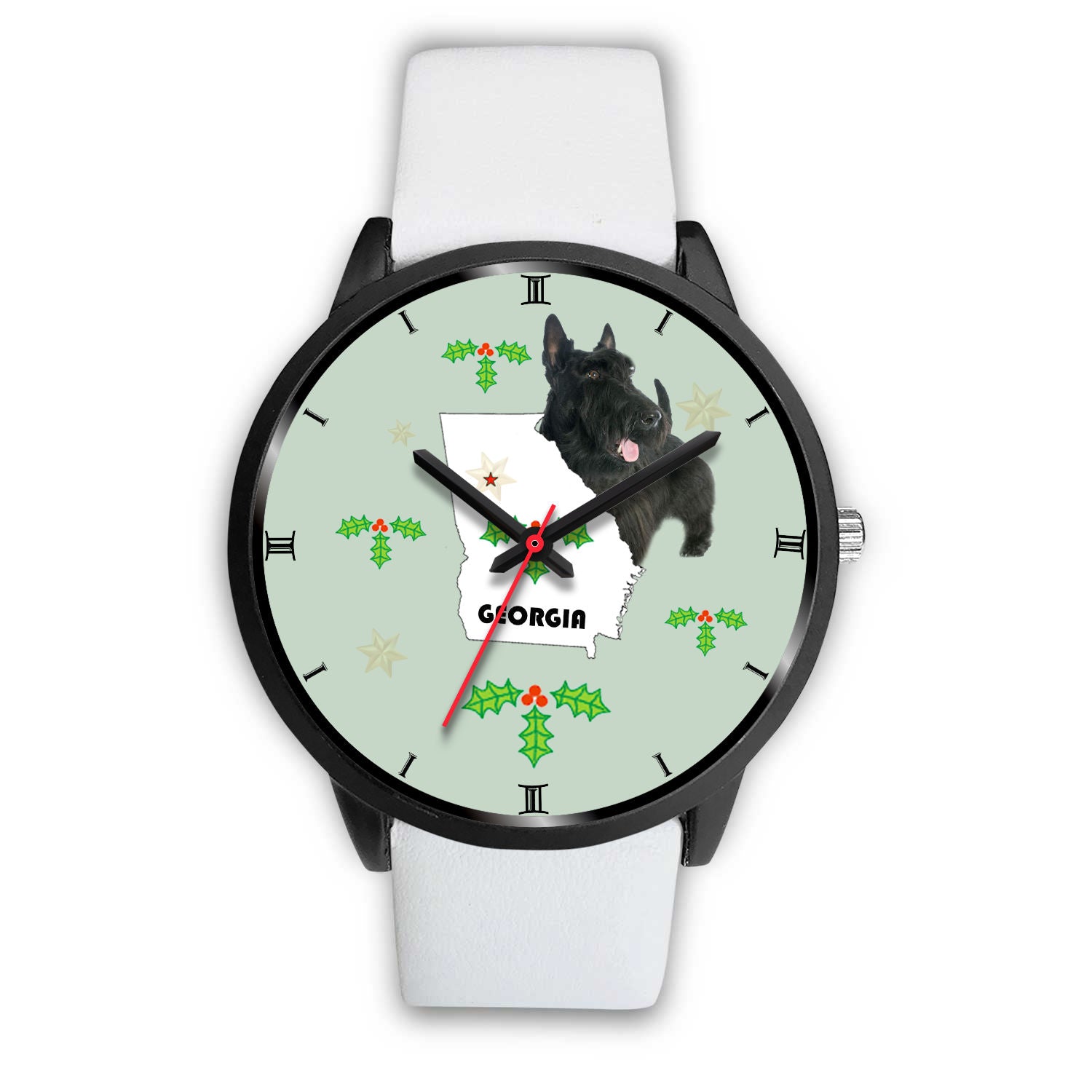 Scottish Terrier Georgia Christmas Special Wrist Watch