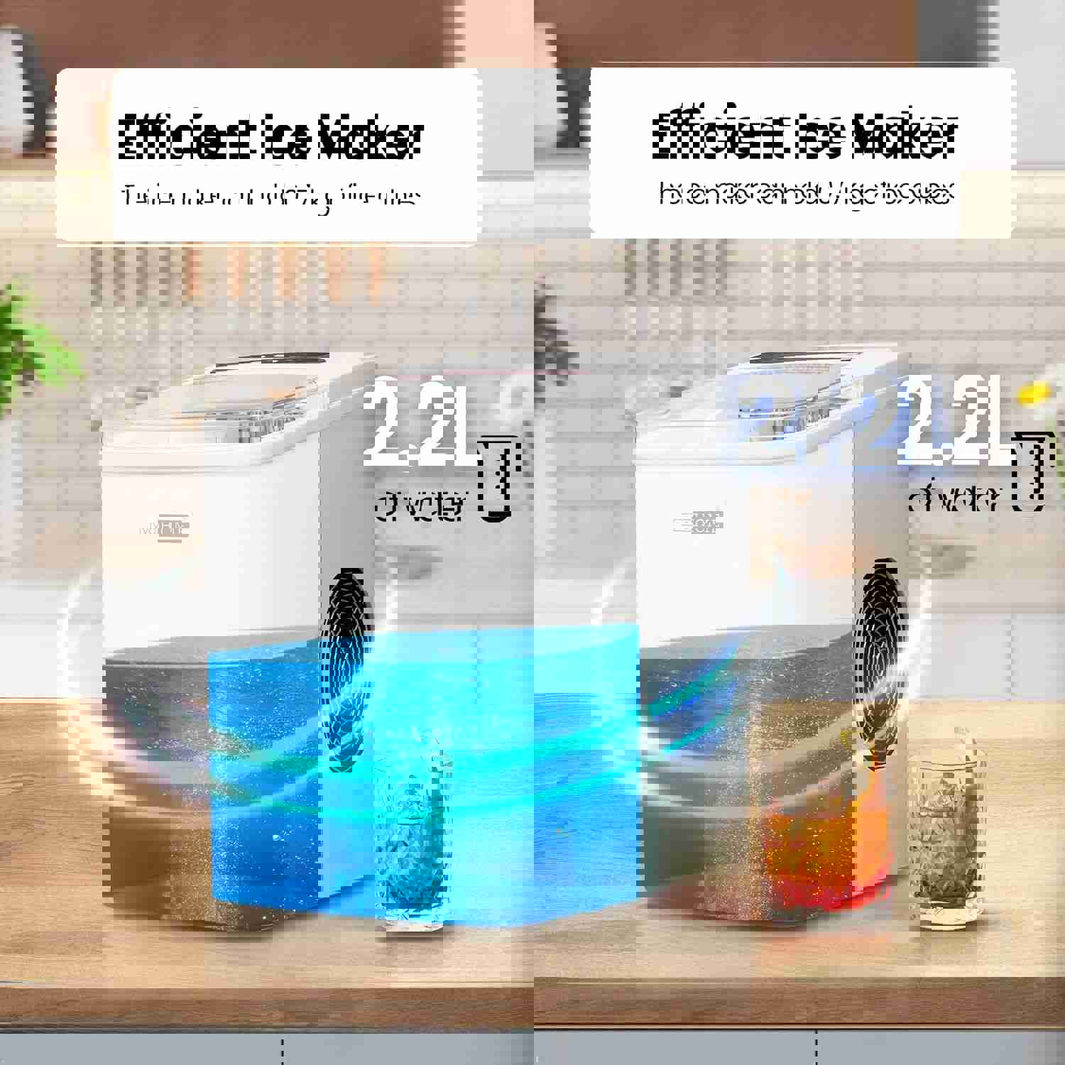 VIVOHOME Electric Portable Compact Countertop Ice Maker with Self-Cleaning, 26.5Lbs/Day