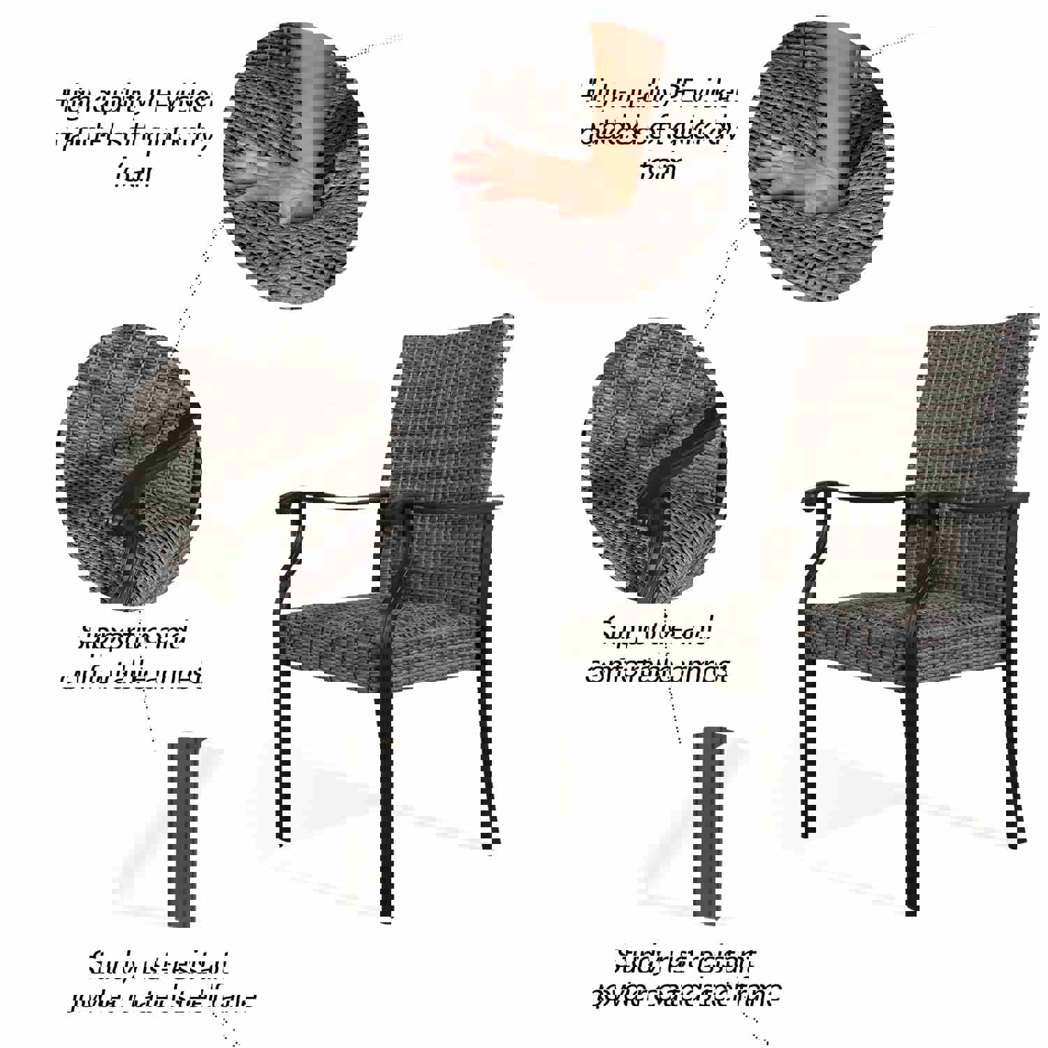 7 Piece Outdoor Dining Set with 6 Padded Chairs and 1 Rectangular Table