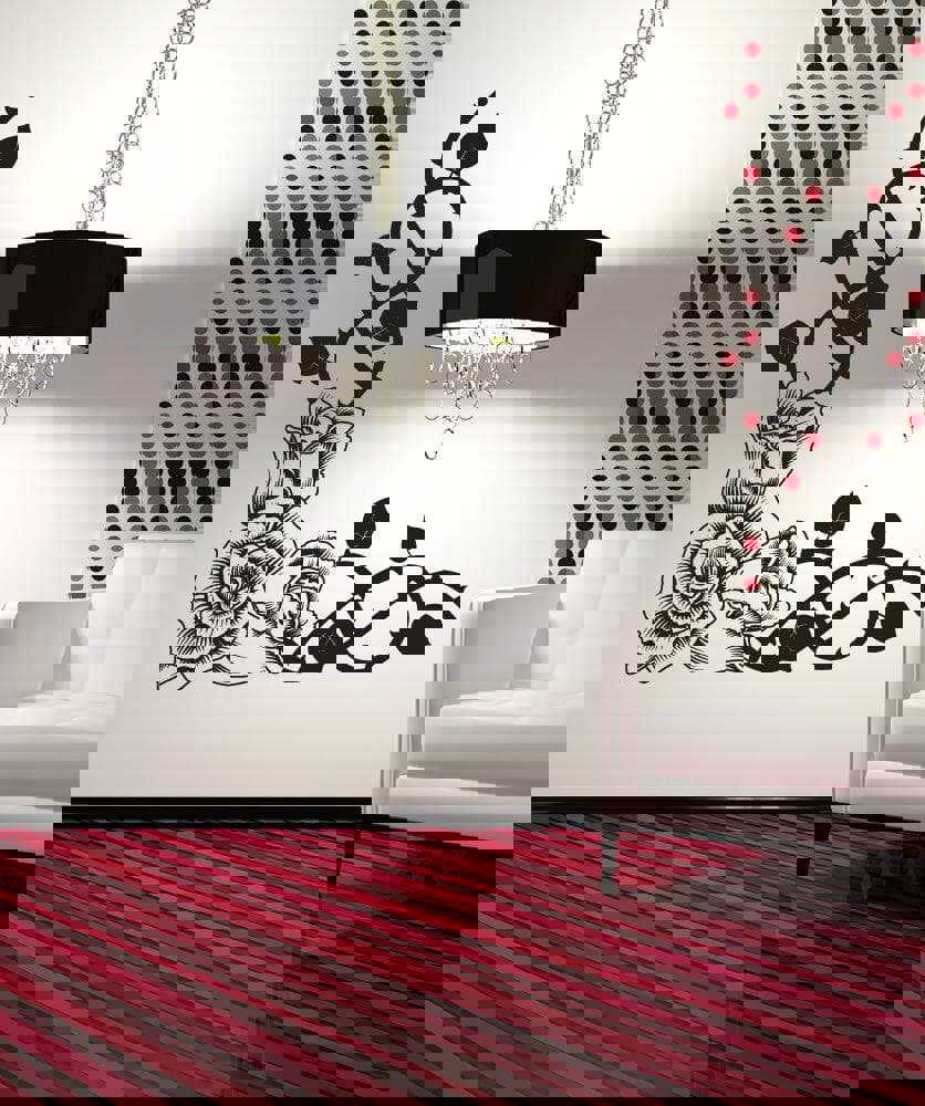 Vinyl Wall Decal Sticker Rose Corner #1199