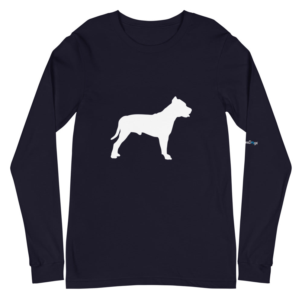 Pit Bull Silhouette Long Sleeve Tee - Unisex Soft Cotton Shirt