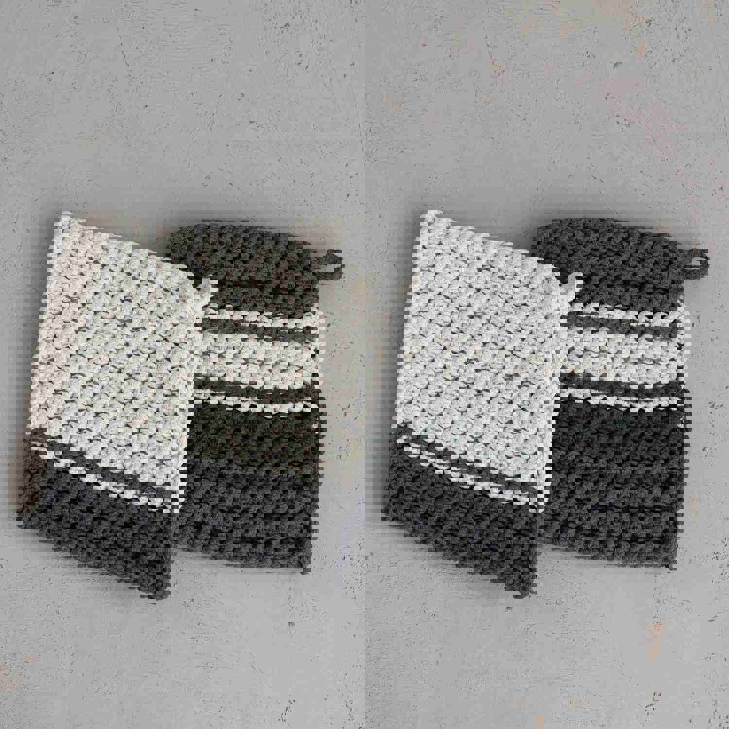 Crocheted Cotton Pot Holder - 8 Square, 2 Styles