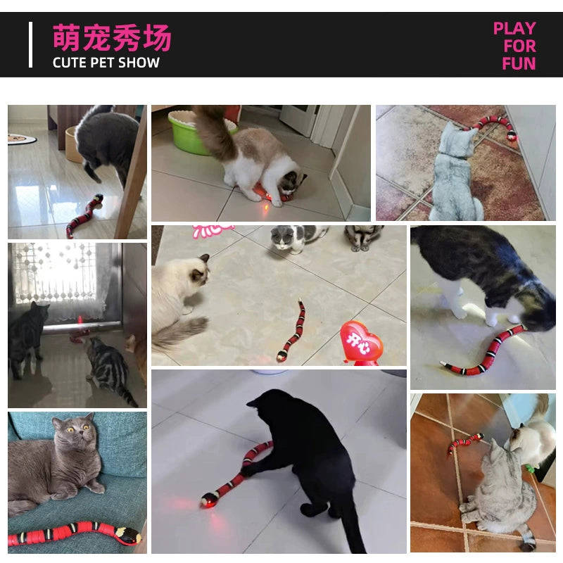 Automatic Cat Teaser Toy with Remote Control - Electric Self-Moving Snake for Cats