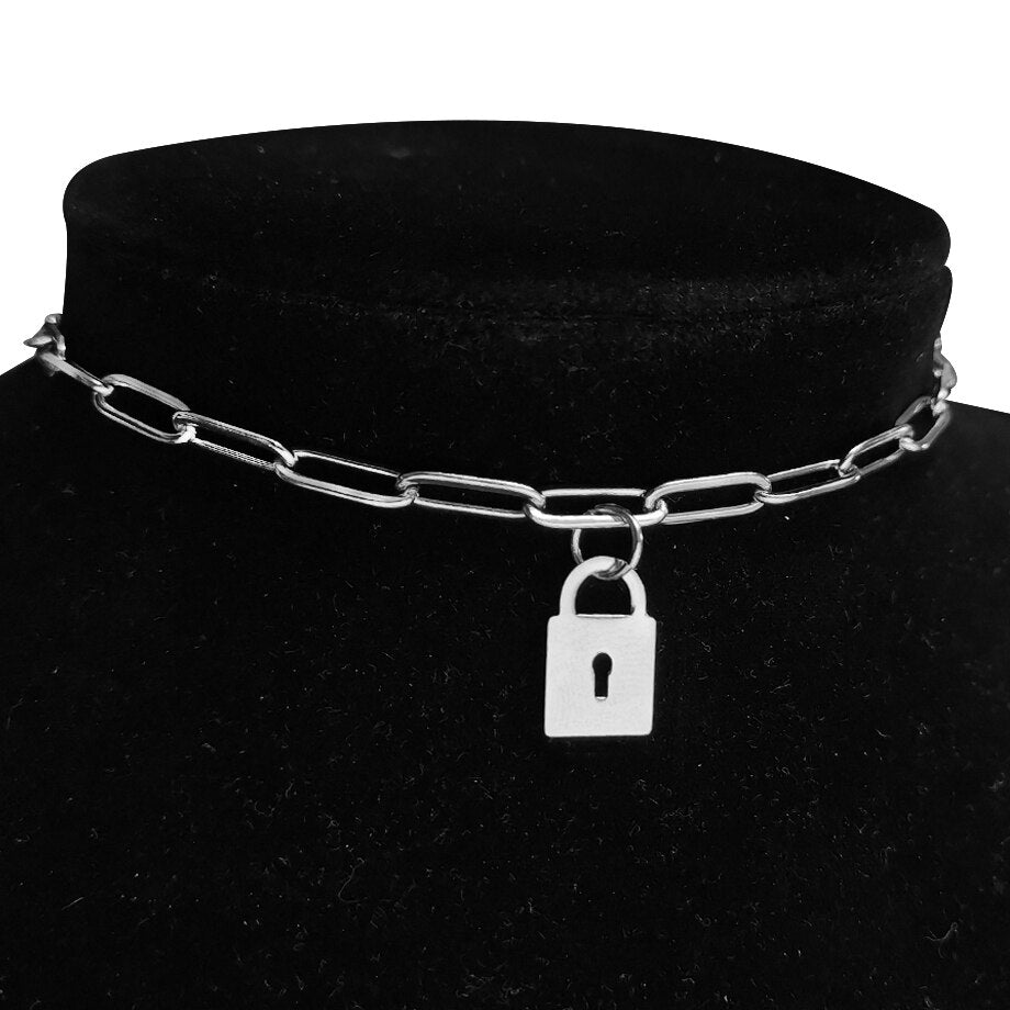 2021 Stainless Steel Punk Choker Chain Necklace for Women