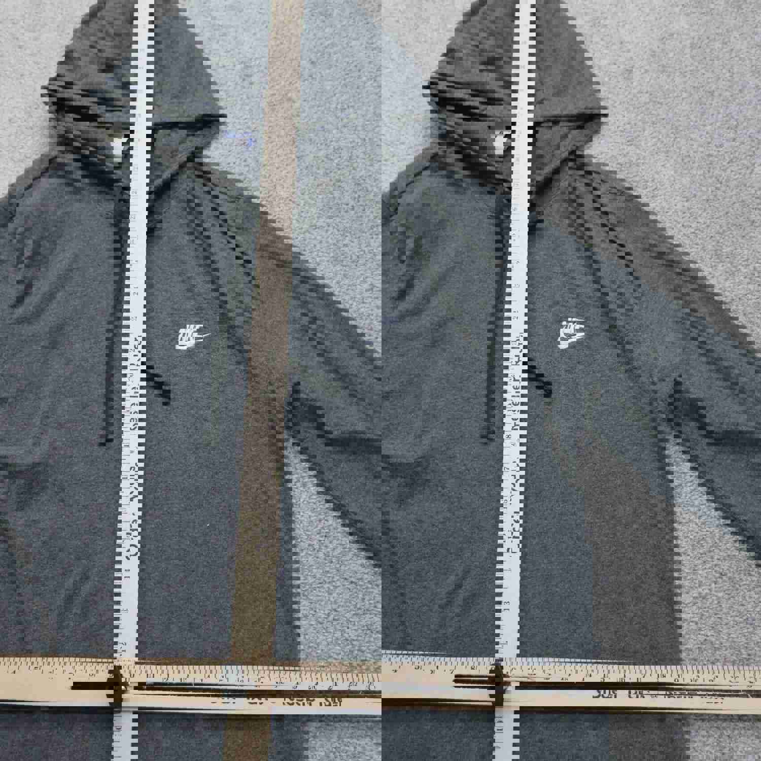 Nike Men's Pullover Activewear Hoodie Long Sleeve Logo Gray Size Large