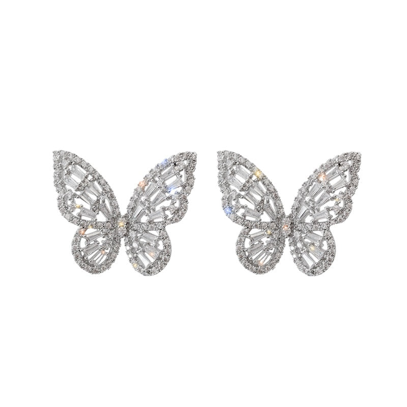 Design Jewelry Premium Zircon Butterfly Earrings for Women