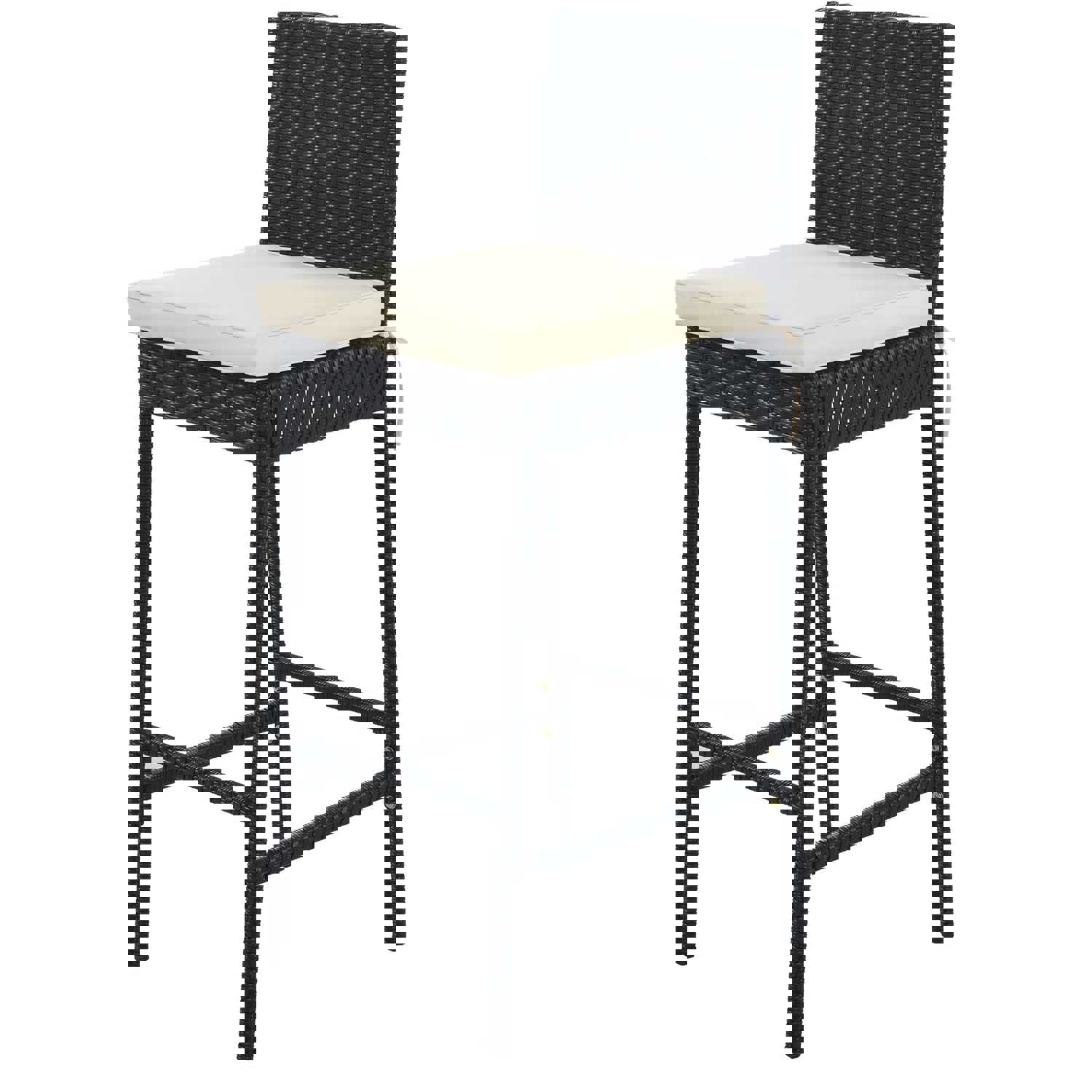 TOPMAX Outdoor Patio 7-Piece Rattan Dining Table Set with Wood Tabletop and 6 Chairs