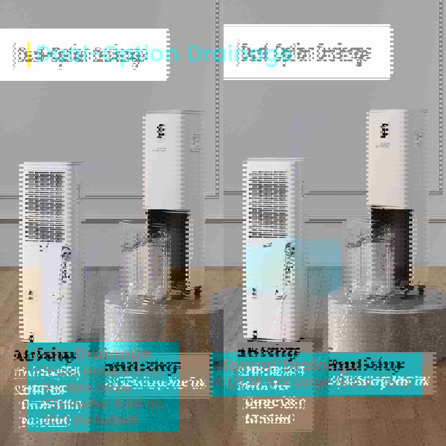Kesnos 80 Pints Most Efficient Energy Star Dehumidifier with Front LCD Display for Home, Large Room - 5,500 Sq. Ft.