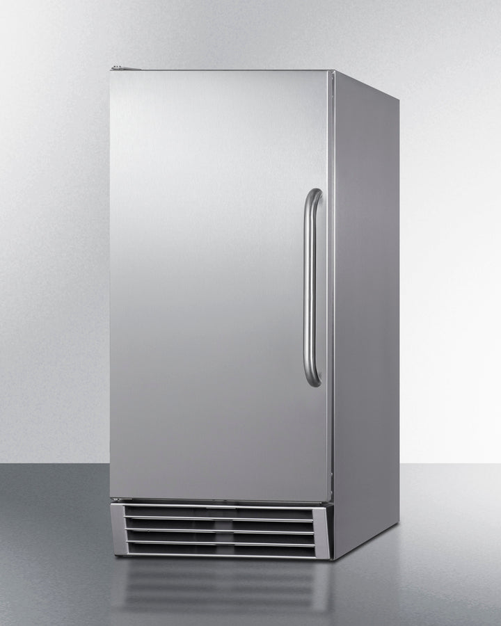 Summit - 15 Stainless Steel Built-In Clear Ice Maker, 25 lbs. Storage Capacity (BIM44GCSS)