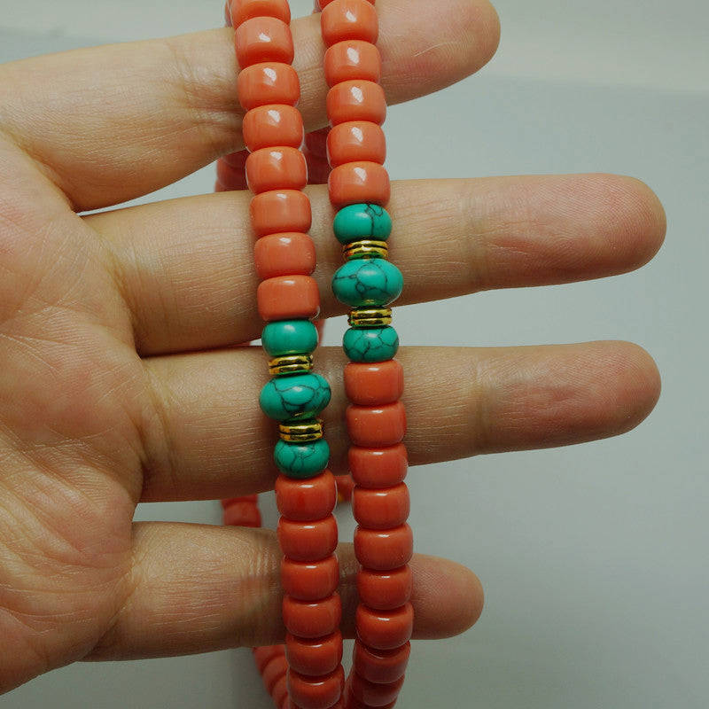 Tibetan Style 108 Counting Beads Glass Beads Rosary Necklace Bracelet Home Decor