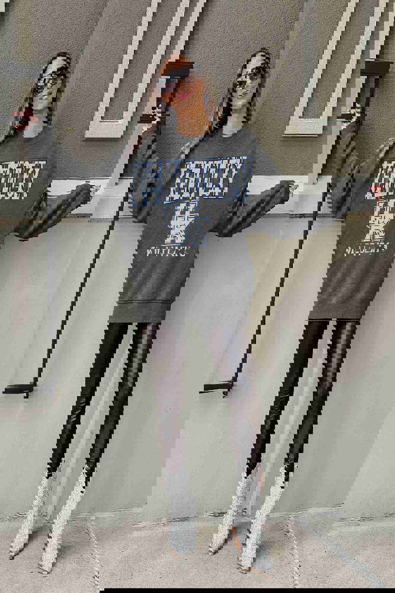 KENTUCKY WILDCATS EASY STREET PREMIUM FLEECE DROP SHOULDER CREWNECK PULLOVER