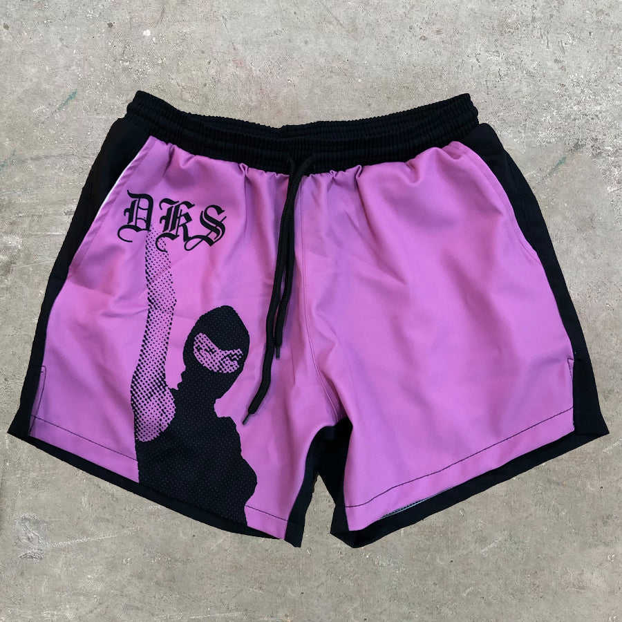 Street Style Casual Fashion Trend Printed Stretch Shorts