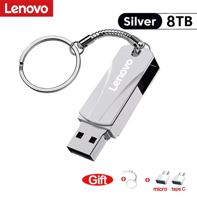Lenovo Metal 2TB USB 3.0 Flash Drive - High Speed, Waterproof, Ultra-Large Capacity