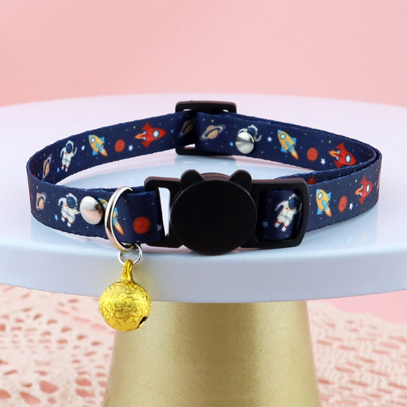 Cute Flower Pet Collar with Bell and Diamond Design - Adjustable Dog and Cat Neck Strap - Safety Buckle Necklace