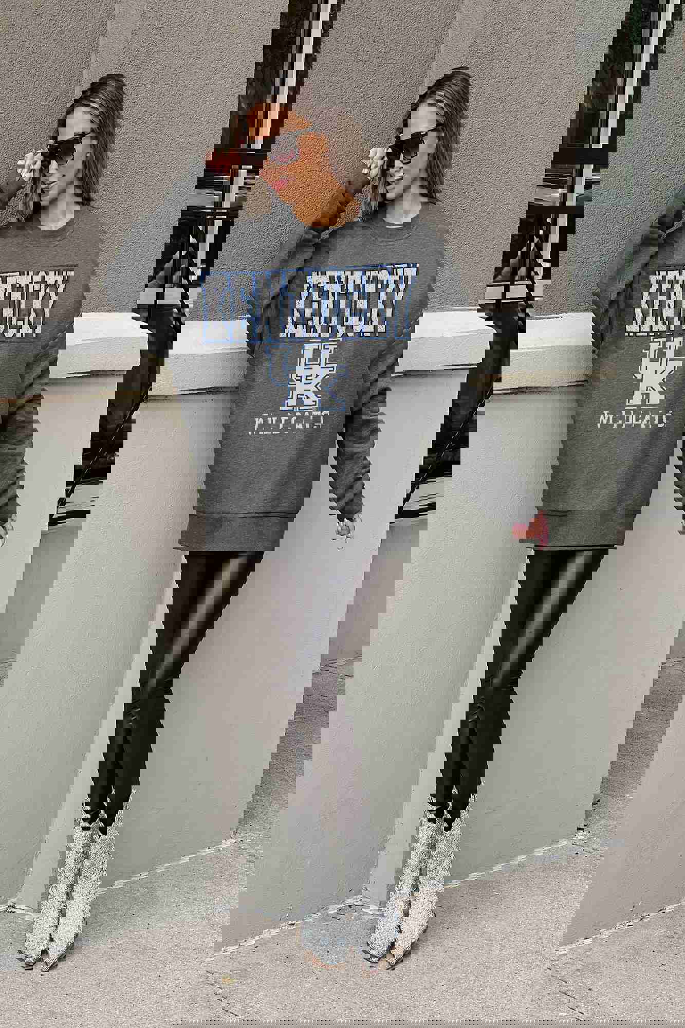 KENTUCKY WILDCATS EASY STREET PREMIUM FLEECE DROP SHOULDER CREWNECK PULLOVER